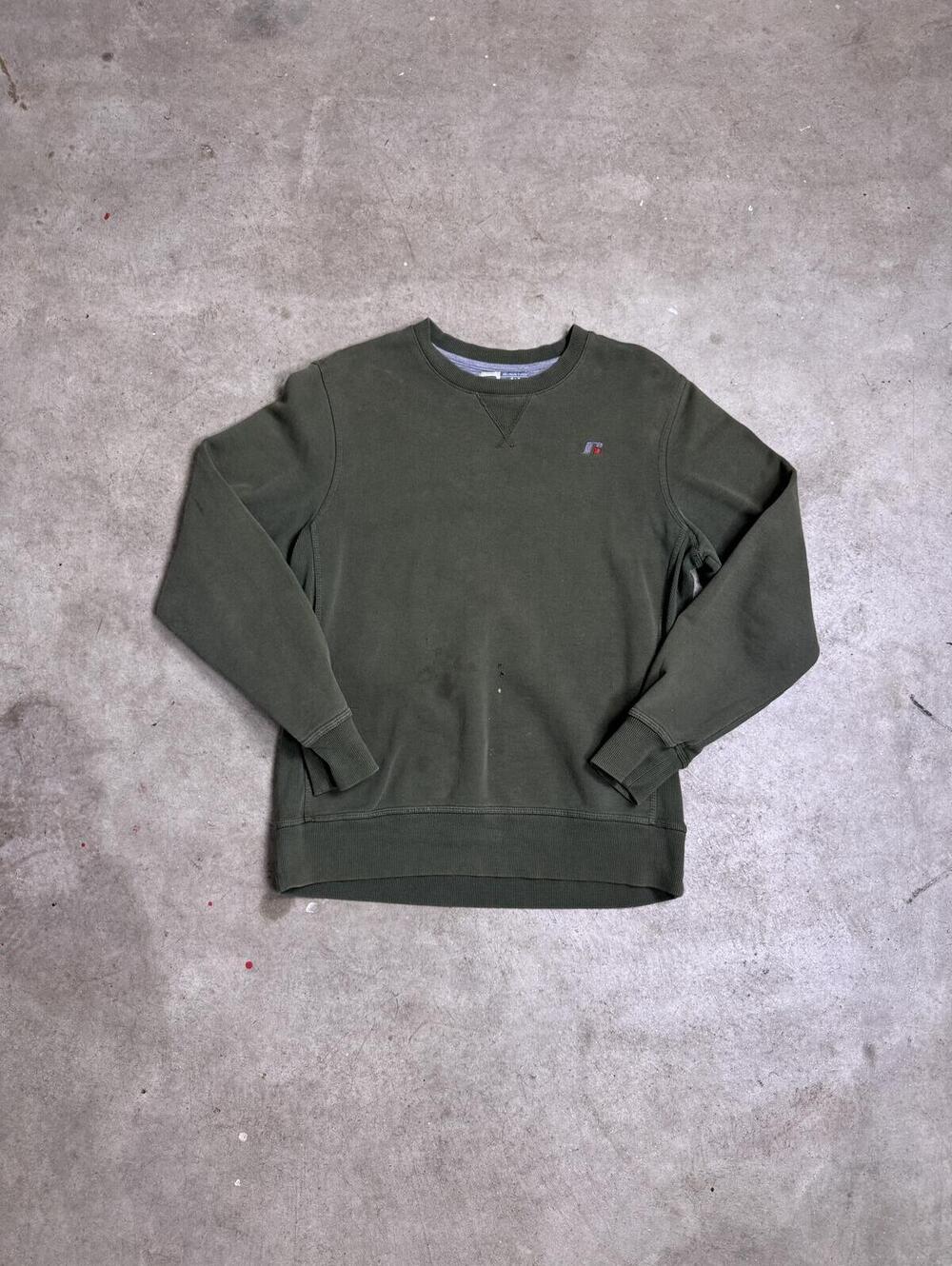 Russell Athletic Olive Green Crewneck Sweatshirt